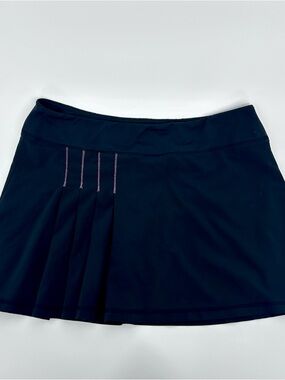 Athleta Black Tennis Skort Pleated Y2K Sporty Mini Skirt Built In Shorts